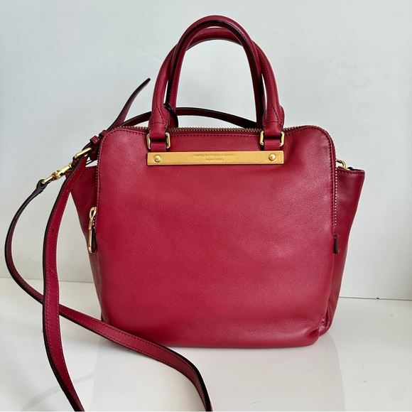 Marc by Marc Jacobs Top Handle Red Leather Satchel - Picture 2 of 9